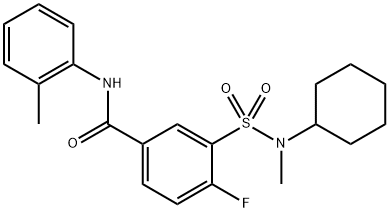 Benzamide, 3-[(cyclohexylmethylamino)sulfonyl]-4-fluoro-N-(2-methylphenyl)- 구조식 이미지