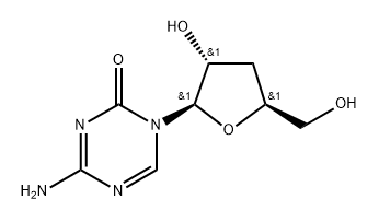 1,3,5-Triazin-2(1H)-one, 4-amino-1-(3-deoxy-β-D-erythro-pentofuranosyl)- Structure