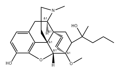 4,5α-Epoxy-3-hydroxy-6-methoxy-α,17-dimethyl-α-propyl-6β,14-ethenomorphinan-7-methanol 구조식 이미지