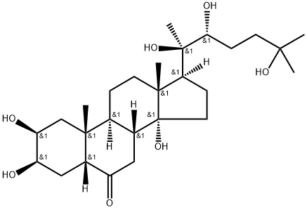 Cholestan-6-one, 2,3,14,20,22,25-hexahydroxy-, (2β,3β,5β,22R)- 구조식 이미지