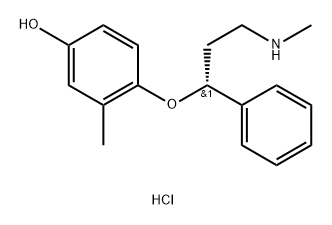 Phenol, 3-methyl-4-[(1R)-3-(methylamino)-1-phenylpropoxy]-, hydrochloride (1:1) 구조식 이미지