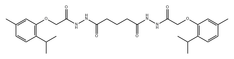 N'1,N'5-bis[(2-isopropyl-5-methylphenoxy)acetyl]pentanedihydrazide Structure