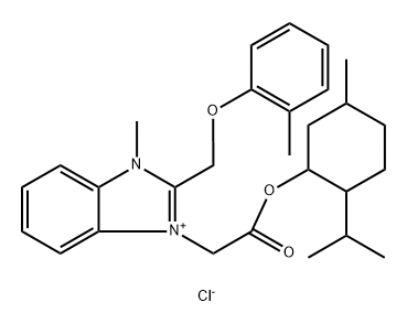 1-(2-((2-Isopropyl-5-methylcyclohexyl)oxy)-2-oxoethyl)-3-methyl-2-((o-tolyloxy)methyl)-1h-benzo[d]imidazol-3-ium chloride Structure