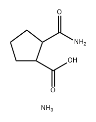 Cyclopentanecarboxylic acid, 2-(aminocarbonyl)-, ammonium salt (1:1) Structure