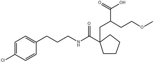 Cyclopentanepropanoic acid, 1-[[[3-(4-chlorophenyl)propyl]amino]carbonyl]-α-(2-methoxyethyl)- Structure