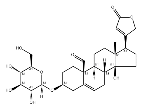 3β-(β-D-Glucopyranosyloxy)-14-hydroxy-19-oxocarda-5,20(22)-dienolide 구조식 이미지