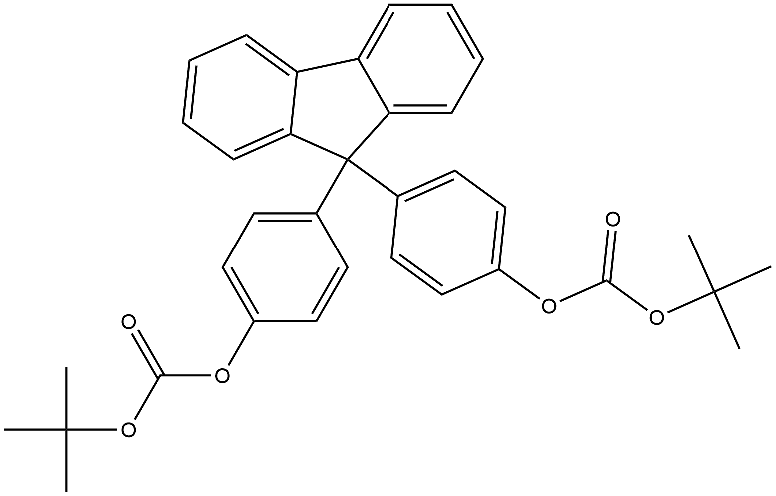 Carbonic acid, 9H-fluoren-9-ylidenedi-4,1-phenylene bis(1,1-dimethylethyl) ester Structure