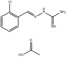 Hydrazinecarboximidamide, 2-[(2-chlorophenyl)methylene]-, acetate (1:1) Structure