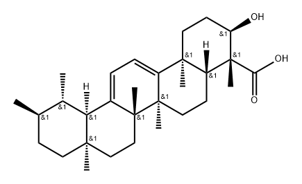 Ursa-9(11),12-dien-23-oic acid, 3-hydroxy-, (3α,4β)- 구조식 이미지