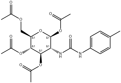 1,3,4,6-tetra-O-acetyl-2-deoxy-2-<3-(4-tolylureido)>-β-D-glucopyranose Structure