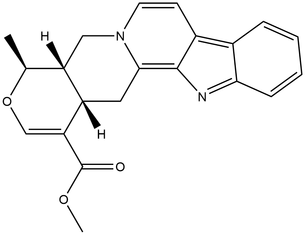 Oxayohimban-16-carboxylic acid, 1,3,5,6,16,17-hexadehydro-19-methyl-, methyl ester, (19α,20α)- (9CI) Structure