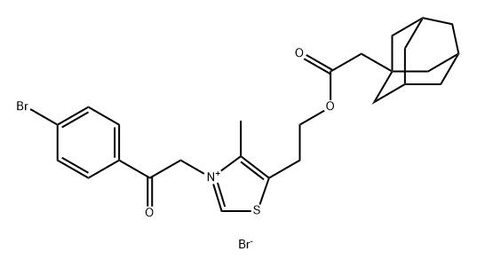 Thiazolium, 3-[2-(4-bromophenyl)-2-oxoethyl]-4-methyl-5-[2-[(2-tricyclo[3.3.1.13,7]dec-1-ylacetyl)oxy]ethyl]-, bromide (1:1) Structure