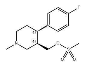 3-Piperidinemethanol, 4-(4-fluorophenyl)-1-methyl-, 3-methanesulfonate, (3R,4S)- 구조식 이미지