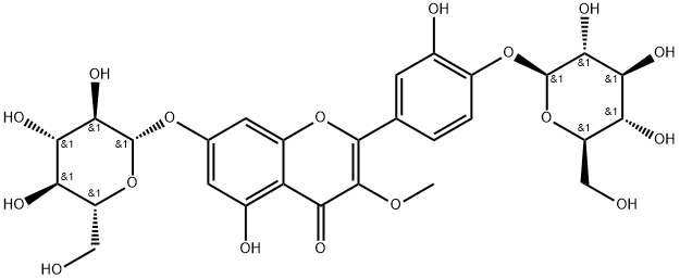 3-O-methylquercetin 7-O-beta-glucopyranosyl-4'-O-beta-D-glucopyranoside Structure