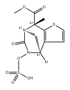 rel-8-Methyl (4R,7R,8R)-4,5,6,8-tetrahydro-8- methyl-6-oxo-5-(sulfooxy)-4,7-methano-7Hthieno[2,3-e][1,3]diazepine-8-carboxylat Structure