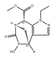 rel-Methyl (4R,7R,8S)-1-ethyl-4,5,6,8-tetrah ydro-5-hydroxy-6-oxo-1H-4,7-methanop yrazolo[3,4-e][1,3]diazepine-8-carboxylate Structure