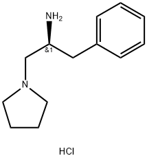 1-Pyrrolidineethanamine, α-(phenylmethyl)-, hydrochloride (1:2), (αS)- Structure