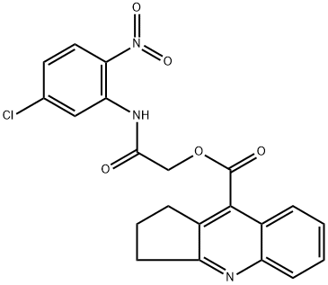 2-((5-chloro-2-nitrophenyl)amino-)-2-oxoethyl 2,3-dihydro-1H-cyclopenta[b]quinoline-9-carboxylate 구조식 이미지