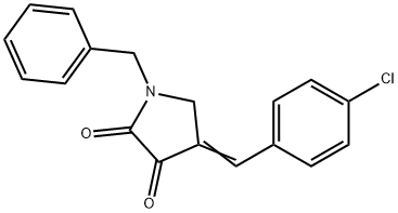 4-[(4-Chlorophenyl)methylene]-1-(phenylmethyl)-2,3-pyrrolidinedione 구조식 이미지