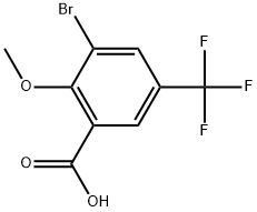 3-Bromo-2-methoxy-5-(trifluoromethyl)benzoic acid Structure