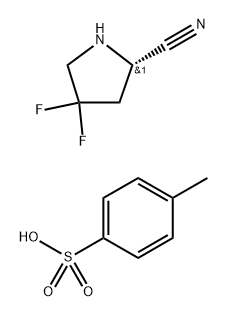 2-Pyrrolidinecarbonitrile, 4,4-difluoro-, (2S)-, 4-methylbenzenesulfonate (1:1) Structure