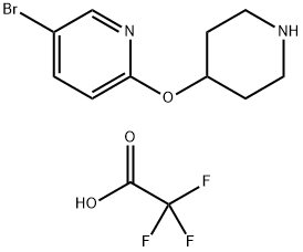 Pyridine, 5-bromo-2-(4-piperidinyloxy)-, 2,2,2-trifluoroacetate (1:1) Structure