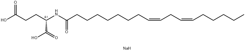 L-Glutamic acid, N-[(9Z,12Z)-1-oxo-9,12-octadecadienyl]-, sodium salt (9CI) Structure