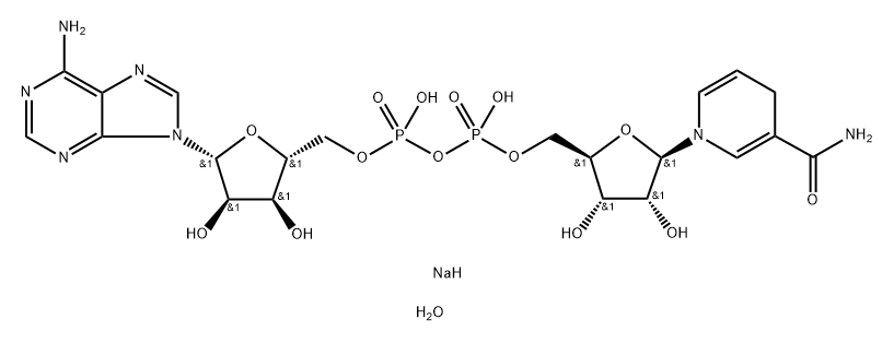 beta-Nicotinamide adenine dinucleotide reduced disodium salt trihydrate, 98%, Structure