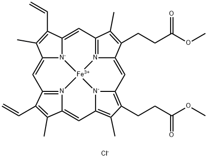Fe(III) Protoporphyrin IX dimethyl ester chloride 구조식 이미지