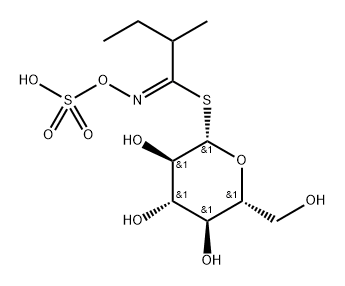 (2S,3R,4S,5R,6R)-2-[C-[(2S)-butan-2-yl]-N-sulfonatooxy-carbonimidoyl]s ulfanyl-3,4,5-trihydroxy-6-(hydroxymethyl)oxane 구조식 이미지