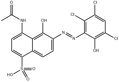 1-Naphthalenesulfonic acid, 4-(acetylamino)-5-hydroxy-6-[(2,3,5-trichloro-6-hydroxyphenyl)azo]- 구조식 이미지