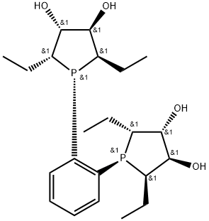 3,4-Phospholanediol, 1,1'-(1,2-phenylene)bis[2,5-diethyl-, (2R,2'R,3R,3'R,4R,4'R,5R,5'R)- (9CI) Structure