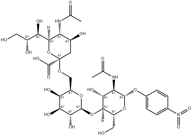 Neu5Ac alpha(2-6)Gal beta(1-4)GlcNAc-beta-pNP Structure