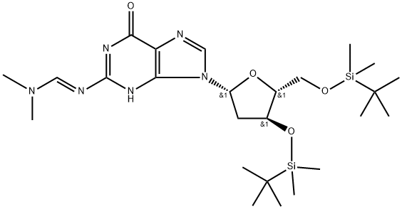 3',5'-Di-O-(tert-butyldimethylsilyl)-2'-deoxy-N2-DMF-guanosine Structure