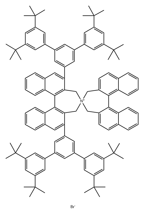 4,4'-Spirobi[4H-dinaphth[2,1-c:1',2'-e]azepinium], 3,3',5,5'-tetrahydro-2,6-bis[3,3'',5,5''-tetrakis(1,1-dimethylethyl)[1,1':3',1''-terphenyl]-5'-yl]-, bromide (1:1), (11bS,11'bS)- Structure