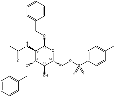 α-D-Glucopyranoside, phenylmethyl 2-(acetylamino)-2-deoxy-3-O-(phenylmethyl)-, 6-(4-methylbenzenesulfonate) 구조식 이미지