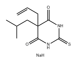 sodium 5-(2-methylpropyl)-6-oxo-5-prop-2-enyl-2-sulfanylidene-pyrimidin-4-olate Structure