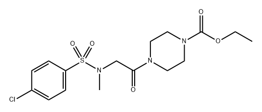 1-Piperazinecarboxylic acid, 4-[2-[[(4-chlorophenyl)sulfonyl]methylamino]acetyl]-, ethyl ester Structure