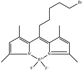 Boron, [2-[6-bromo-1-(3,5-dimethyl-2H-pyrrol-2-ylidene-κN)hexyl]-3,5-dimethyl-1H-pyrrolato-κN]difluoro-, (T-4)- Structure