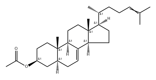Cholesta-7,24-dien-3-ol, acetate, (3β,5α)- (9CI) Structure