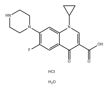 Ciprofloxacin hydrochloride hydrate Structure