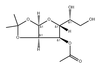 α-D-Allofuranose, 1,2-O-(1-methylethylidene)-, 3-acetate Structure