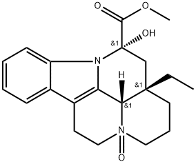 Eburnamenine-14-carboxylic acid, 14,15-dihydro-14-hydroxy-, methyl ester, 4-oxide, (3α,14β,16α)- (9CI) Structure