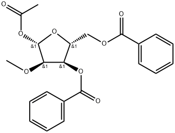 β-D-Ribofuranose, 2-O-methyl-, 1-acetate 3,5-dibenzoate 구조식 이미지