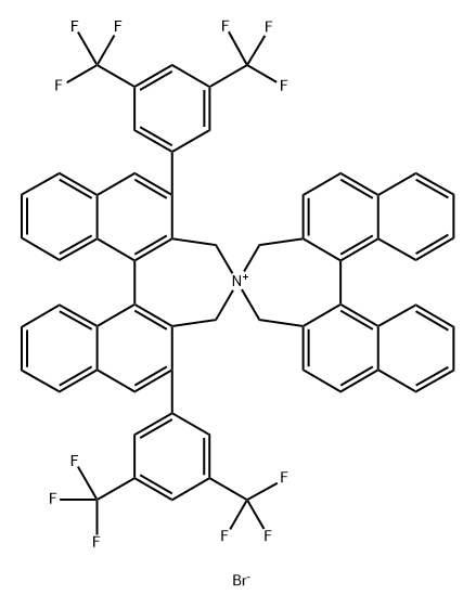 4,4'-Spirobi[4H-dinaphth[2,1-c:1',2'-e]azepinium], 2,6-bis[3,5-bis(trifluoromethyl)phenyl]-3,3',5,5'-tetrahydro-, bromide (1:1), (11bR,11'bR)- Structure