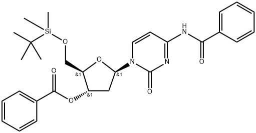 5'-O-tert-butyldimethylsilyl-3'-O,4-N-dibenzoyl-2'-deoxycytidine Structure