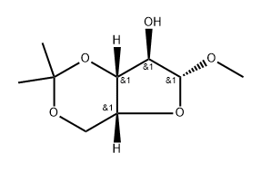 β-D-Xylofuranoside, methyl 3,5-O-(1-methylethylidene)- 구조식 이미지