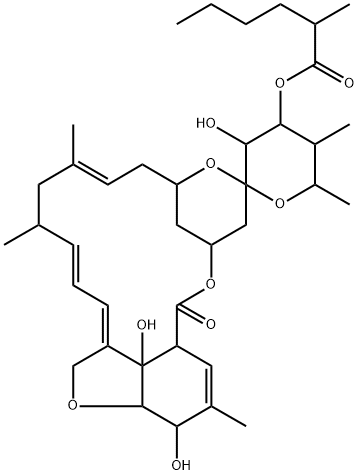 (6R,22R,23S,25R)-5-O-Demethyl-28-deoxy-6,28-epoxy-22-hydroxy-25-methyl-23-[(2-methyl-1-oxohexyl)oxy]milbemycin B Structure