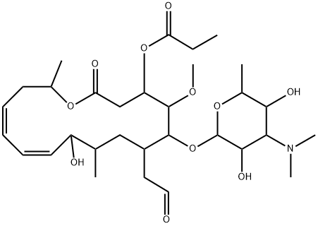 Leucomycin V, 4A-O-de(2,6-dideoxy-3-C-methyl-α-L-ribo-hexopyranosyl)-, 3-propanoate (9CI) Structure