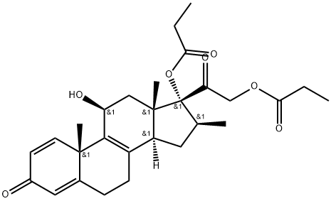 (10S,11S,13S,14S,16S,17R)-11-hydroxy-10,13,16-trimethyl-3-oxo-17-(2-(propionyloxy)acetyl)-6,7,10,11,12,13,14,15,16,17-decahydro-3H-cyclopenta[a]phenanthren-17-yl propionate Structure